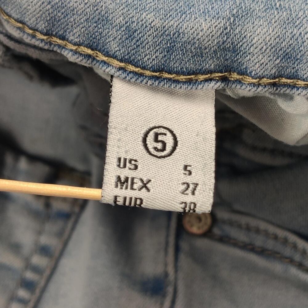 ENJEAN Bootcut Jeans Juniors 5 Blue Light Wash Distressed Stretch Denim 27x30 - Picture 4 of 11